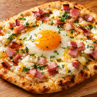 Ham & Hot Honey Breakfast Flatbread