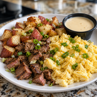 Queso Steak & Eggs