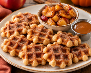 Caramel Apple Mini Waffles