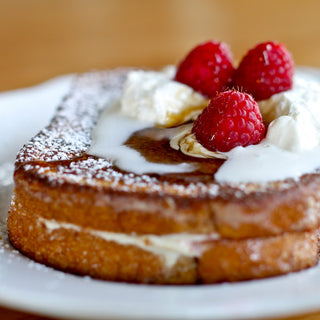 Raspberry Ricotta French Toast and Egg White Scramble